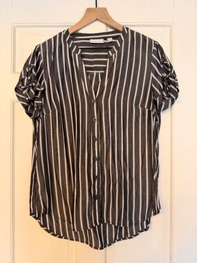 NY&Co dark gray striped top